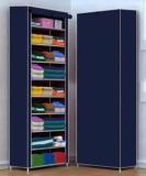 Pali 1 Door 9 Shelf Fabric Cloth Stand & Cupboard And Almirah Carbon Steel PP Collapsible Wardrobe