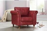 Peachtree Majestic 1 Seater Maroon Fabric Sofa Leatherette 1 Seater Sofa