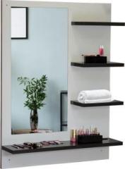 Pedpix Wall Mirror with Shelf | Stylish Decorative Mirror for Bedroom & Living Room Engineered Wood Dressing Table