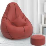 Pi Bean XXXL BlissfulBean With Cushion And Footrest Teardrop Bean Bag With Bean Filling