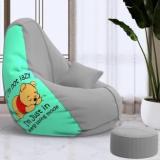 Pi Bean XXXL PrintPuff With Cushion And Footrest Teardrop Bean Bag With Bean Filling