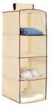 Pindia Fancy Foldable 4 Layer Hanging Storage Wardrobe Almirah In Cream