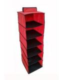 Pindia Fancy Foldable Six Layer Hanging Storage Wardrobe Almirah In Red