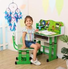 Pnasgl Kids study Table & Chair Adjustable Height MDF, Baby Desk with Dream Catcher Metal Study Table