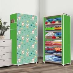 Poowerest 6 Layer Cartoon Rabbit Printed PVC Collapsible Wardrobe