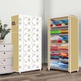 Poowerest 6 Layer Dogi Printed PVC Collapsible Wardrobe