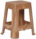 Prima Durable Moulded Plastic Stool Non Slip Standard Size For Home & Garden With High Load Capacity Sandalwood Color Stool