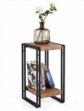 Priti Accent Side Table For Small Spaces End Table Rustic Industrial Metal Black 21.9 Inch Metal End Table