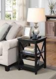 Priti Convenience Concepts Oxford End Table, Black Engineered Wood End Table