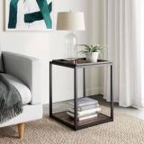 Priti Modern Industrial Accent End Or Side Table With Tray Engineered Wood End Table