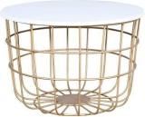 Priti Round Golden Coffee Table for Living Room Central Table Golden Engineered Wood Coffee Table