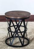 Priti Round Metal Engineered Wood Side Table