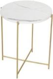 Priti Side Table Bedside Table Laminated Marbal Table Top Stone End Table