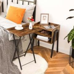 Priti Wood & Iron End Table Engineered Wood End Table