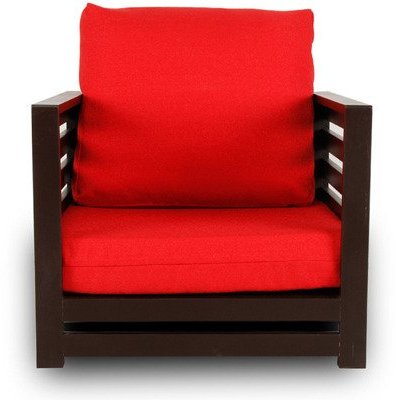 Purple Heart Jinjer Contemporary One Seater Sofa in Red Colour