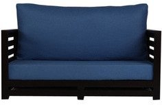 Purple Heart Jinjer Slatted Two Seater Sofa In Blue Colour