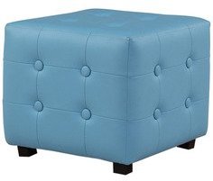 Purple Heart Square Shape Pouffe In Blue Colour