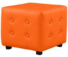 Purple Heart Square Shape Pouffe In Orange Colour