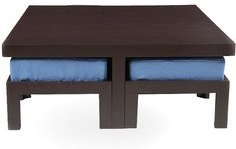 Purple Heart Trendy Coffee Table With Four Stools Blue