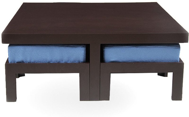 Purple Heart Trendy Coffee table With Four Stools Blue