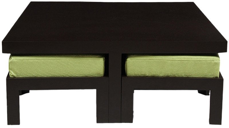 Purple Heart Trendy Coffee table With Four Stools Green