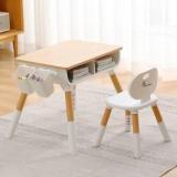 R For Rabbit Little Genius Woodland Table And Chair Set, Height Adjustable With Storage Solid Wood Study Table