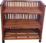 Rainbow Wooden, Cane Book Shelf Utility, planter Shoe stand for Home Kitchen, Office Engineered Wood Semi Open Book Shelf