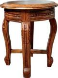 Raj Handicraft Hand Carved Sheesham Wood Round Stool Solid Wood Bedside Table