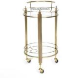 Rare Objects Classic Oval Miami Bar Cart With Mirror Glass Tops Metal Bar Trolley