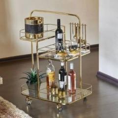 Rare Objects Rare Objects 3 Tier Bar Trolley for Home with Wheels and Handle Metal Bar Trolley