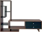 Raywud Urban Nest Walnut & Black Engineered Wood TV Entertainment Unit