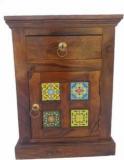 Royal Wood Sheesham Wood Bedside Table With Drawer Storage End Table For Bedroom Solid Wood Bedside Table