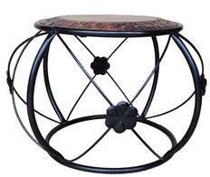 Saaga Dholak Stool In Brown & Black Colour