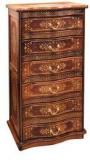 Saaga Sheesham Wood Six Drawer Cabinet With Kashmiri Brass Work