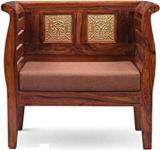 Saamenia Furnitures Solid Sheesham Wood Single Sofa Chair For Living Room / Hotel| Without Cushion | Fabric 1 Seater Sofa