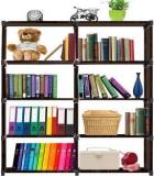 Saintwod Wood Print Plastic Metal 10 Shelf Book Organizer Metal Open Book Shelf