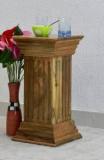 Samdecors Solid Sheesham Wood Multipurpose Pillar/End Table/Vase Stand/Lamp Stand Solid Wood Corner Table