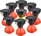 Sarangware Pinakin Stool Foldable Red & Black With Yellow & Black Living & Bedroom Stool