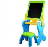 Sardar Ji Toys 2 In 1 Kids Learning Plastic Standing Table With Stool Plastic Activity Table