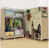 Sasimo 1 Door 4 Shelf PP Collapsible Carbon Steel Collapsible Wardrobe