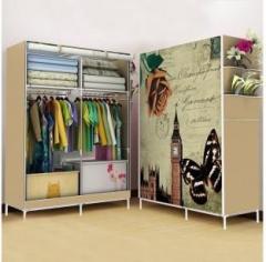 Sasimo 1 Door 4 Shelf PP Collapsible Carbon Steel Collapsible Wardrobe