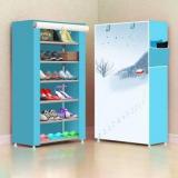 Sasimo 1 Door 6 Shelf Fabric PP Metal, Plastic Collapsible Shoe Stand