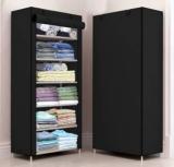 Sasimo 1 Door 6 Shelf Fabric PVC Carbon Steel Collapsible Wardrobe