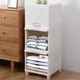 Sasimo 3 Door 3 Shelf Plastic Foldable Cupboard PC Collapsible Wardrobe