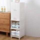 Sasimo 4 Door 4 Shelf Plastic Foldable Cupboard PC Collapsible Wardrobe