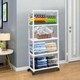 Sasimo 4 Shelf Plastic Open PC Carbon Steel Collapsible Wardrobe