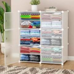 Sasimo 6 Door 12 Shelf Plastic Collapsible PC Collapsible Wardrobe