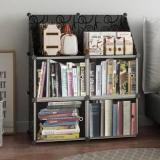 Sasimo Plastic Metal 4 Door 4 Shelf Book Organizer Metal Close Book Shelf