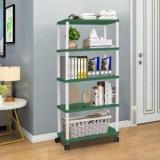 Sasimo Plastic Metal 4 Shelf Book Organizer Metal Open Book Shelf