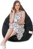 Sattva XXL Black With Royal Blue Piping Teardrop Bean Bag With Bean Filling